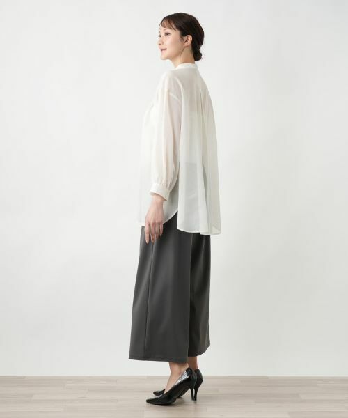 Leilian PLUS HOUSE / レリアンプラスハウス シャツ・ブラウス | 【店舗人気】バンドカラー比翼ブラウス【プラス企画】 | 詳細2