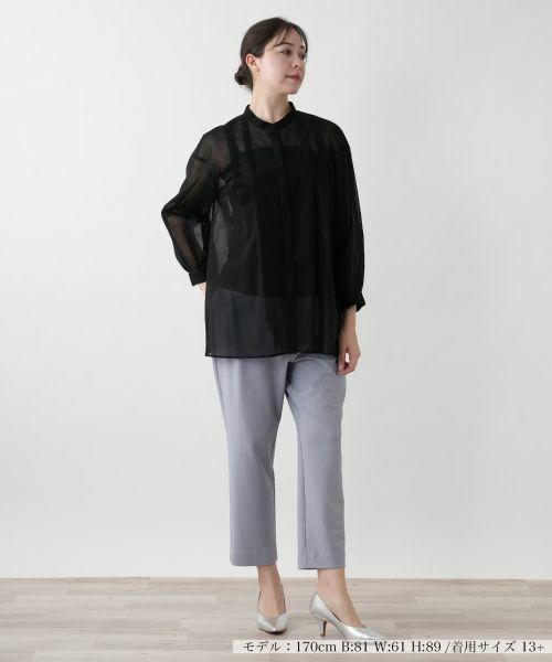 Leilian PLUS HOUSE / レリアンプラスハウス シャツ・ブラウス | 【店舗人気】バンドカラー比翼ブラウス【プラス企画】 | 詳細4