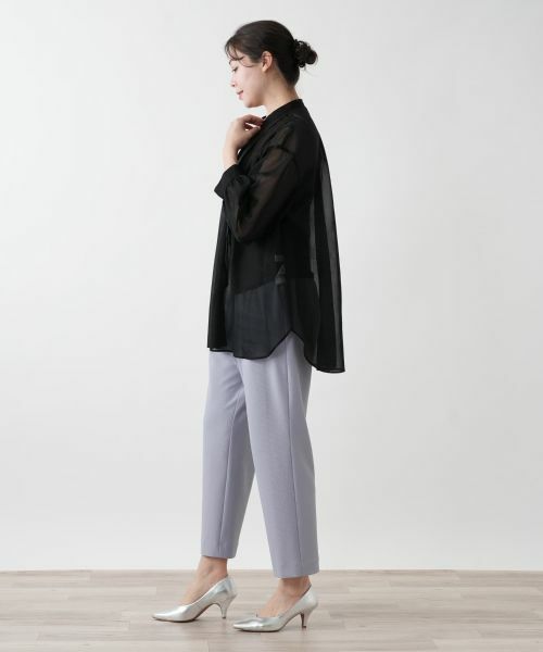 Leilian PLUS HOUSE / レリアンプラスハウス シャツ・ブラウス | 【店舗人気】バンドカラー比翼ブラウス【プラス企画】 | 詳細5