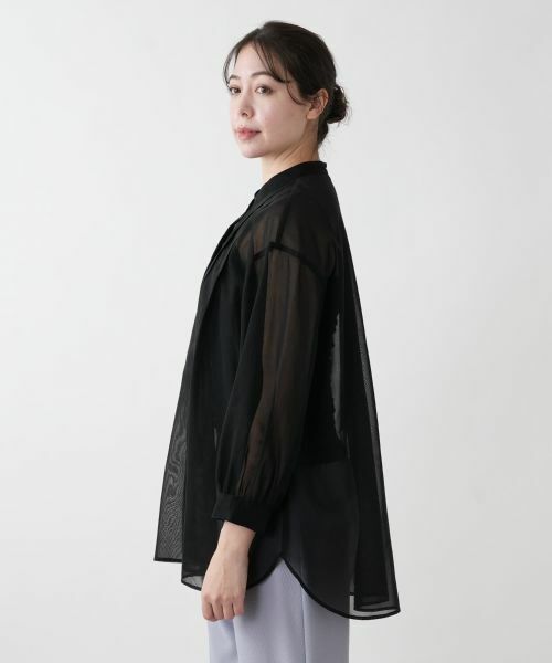 Leilian PLUS HOUSE / レリアンプラスハウス シャツ・ブラウス | 【店舗人気】バンドカラー比翼ブラウス【プラス企画】 | 詳細8