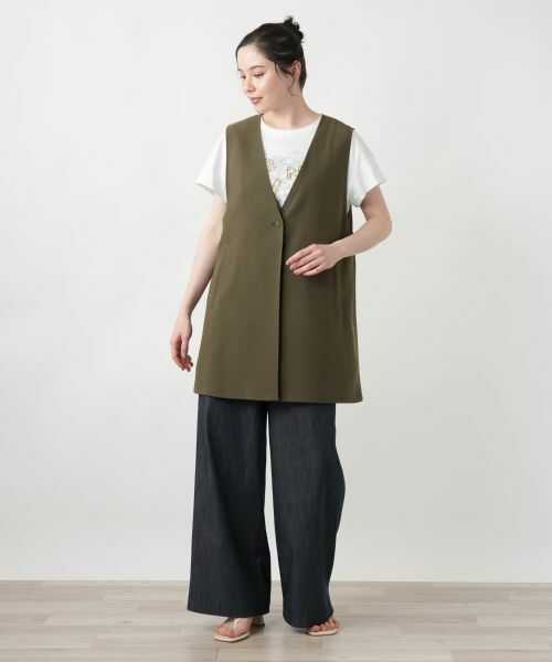 Leilian PLUS HOUSE / レリアンプラスハウス テーラードジャケット | 【店舗人気】Vネックベスト【プラス企画】 | 詳細1