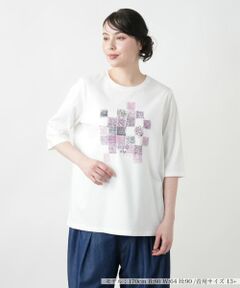 Leilian PLUS HOUSE / レリアンプラスハウス 【店舗人気】プリントTシャツ【プラス企画】 セール】 【店舗人気】刺繍プリントTシャツ【プラス企画】 （T