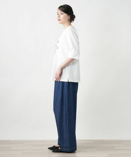 Leilian PLUS HOUSE / レリアンプラスハウス Tシャツ | 【店舗人気】刺繍プリントTシャツ【プラス企画】 | 詳細2