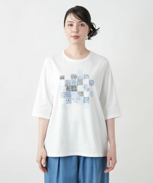 Leilian PLUS HOUSE / レリアンプラスハウス Tシャツ | 【店舗人気】刺繍プリントTシャツ【プラス企画】 | 詳細7