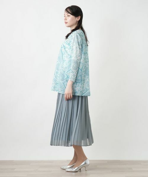 Leilian PLUS HOUSE / レリアンプラスハウス シャツ・ブラウス | 【店舗人気】ペイズリー柄キーネックブラウス【ERICA】【プラス企画】 | 詳細2