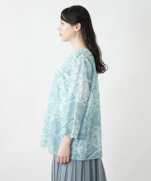 Leilian PLUS HOUSE / レリアンプラスハウス シャツ・ブラウス | 【店舗人気】ペイズリー柄キーネックブラウス【ERICA】【プラス企画】 | 詳細5