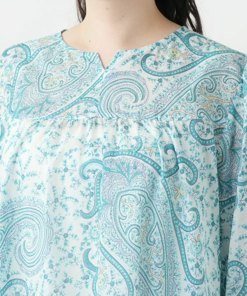 Leilian PLUS HOUSE / レリアンプラスハウス シャツ・ブラウス | 【店舗人気】ペイズリー柄キーネックブラウス【ERICA】【プラス企画】 | 詳細7
