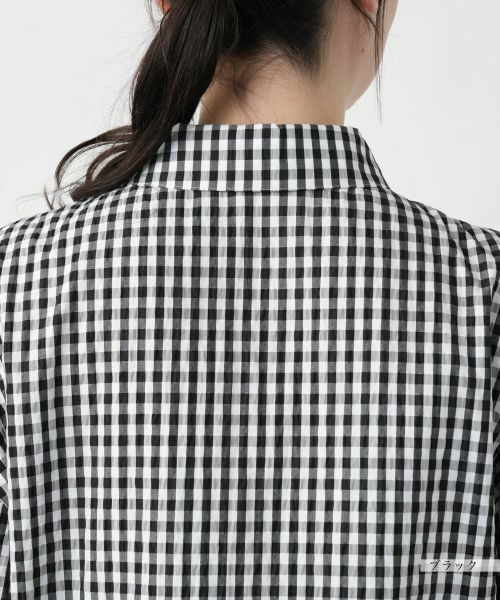 チェック柄シャツブラウス【Leilian WHITE LABEL】 -｜Leilian