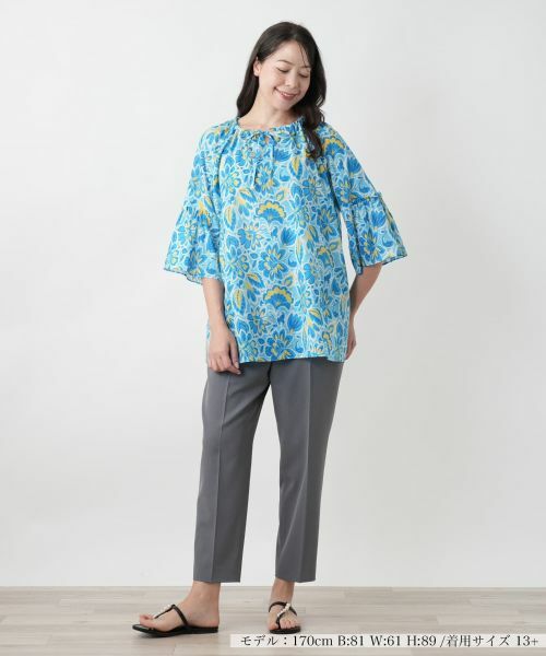 Leilian PLUS HOUSE / レリアンプラスハウス シャツ・ブラウス | プリントチュニックブラウス【プラス企画】 | 詳細1