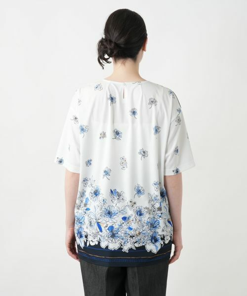 Leilian PLUS HOUSE / レリアンプラスハウス カットソー | 【店舗人気】プリントキーネックカットソー【プラス企画】 | 詳細6