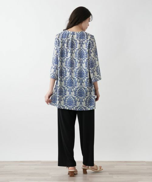 Leilian PLUS HOUSE / レリアンプラスハウス シャツ・ブラウス | プリントキーネックブラウス【プラス企画】 | 詳細3