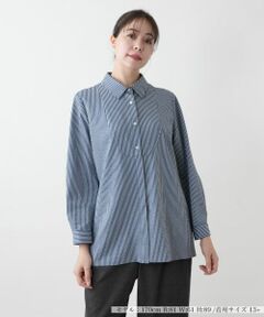 Leilian PLUS HOUSE / レリアンプラスハウス シャツ・ブラウス | 【店舗人気】ストライプブラウス【プラス企画】