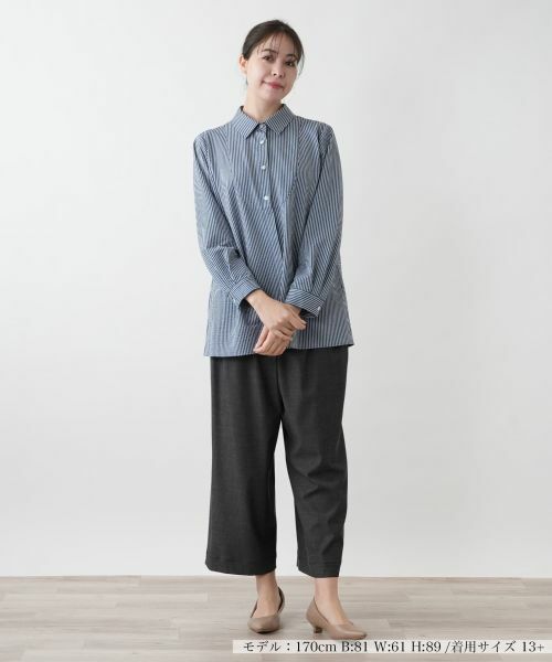 Leilian PLUS HOUSE / レリアンプラスハウス シャツ・ブラウス | 【店舗人気】ストライプブラウス【プラス企画】 | 詳細1