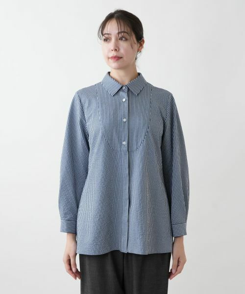 Leilian PLUS HOUSE / レリアンプラスハウス シャツ・ブラウス | 【店舗人気】ストライプブラウス【プラス企画】 | 詳細4