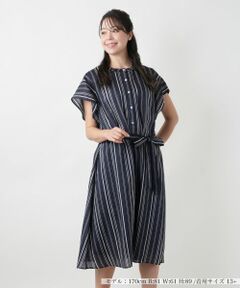 Leilian PLUS HOUSE / レリアンプラスハウス ドレス | ストライプワンピース【プラス企画】