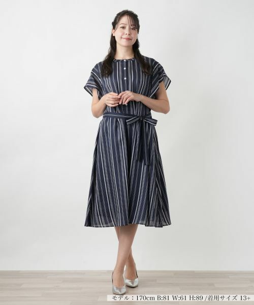 Leilian PLUS HOUSE / レリアンプラスハウス ドレス | ストライプワンピース【プラス企画】 | 詳細1
