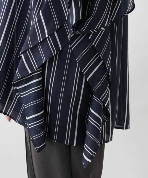 Leilian PLUS HOUSE / レリアンプラスハウス シャツ・ブラウス | ストライプラッフルブラウス【プラス企画】 | 詳細10
