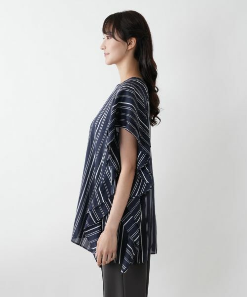 Leilian PLUS HOUSE / レリアンプラスハウス シャツ・ブラウス | ストライプラッフルブラウス【プラス企画】 | 詳細5