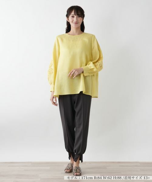 Leilian PLUS HOUSE / レリアンプラスハウス シャツ・ブラウス | 刺繍バルーンスリーブブラウス【プラス企画】 | 詳細4