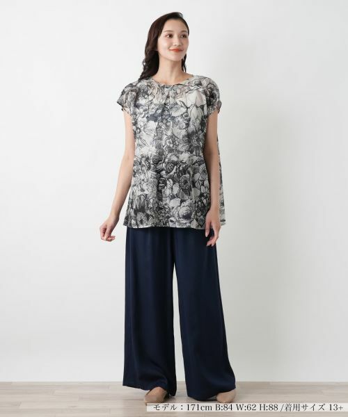 Leilian PLUS HOUSE / レリアンプラスハウス シャツ・ブラウス | 【店舗人気】フラワープリントブラウス【プラス企画】 | 詳細1