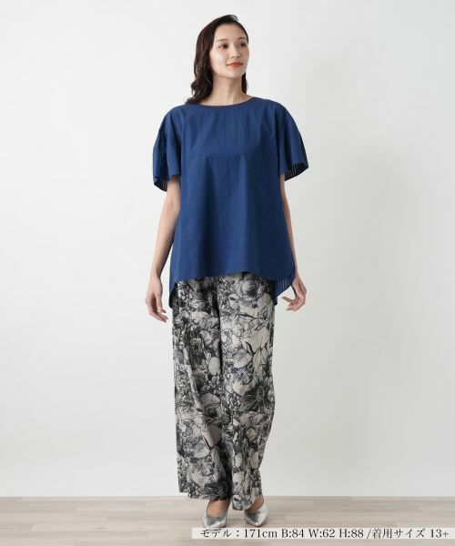 Leilian PLUS HOUSE / レリアンプラスハウス その他パンツ | 【店舗人気】プリントワイドパンツ【プラス企画】 | 詳細1