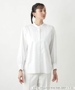 Leilian PLUS HOUSE / レリアンプラスハウス シャツ・ブラウス | 【店舗人気】バンドカラーブラウス