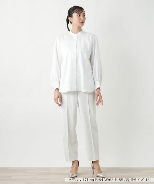 Leilian PLUS HOUSE / レリアンプラスハウス シャツ・ブラウス | 【店舗人気】バンドカラーブラウス | 詳細1