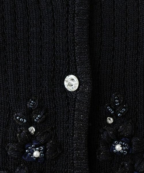Leilian PLUS HOUSE / レリアンプラスハウス カーディガン・ボレロ | フラワー刺繍Vネックカーディガン【CORSINI & PROTI】 | 詳細17