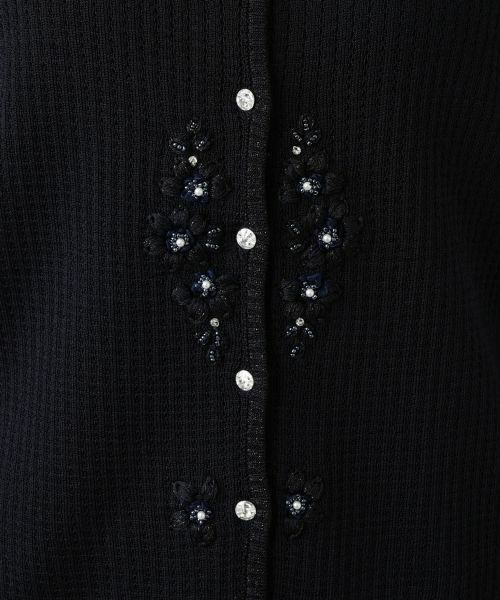 Leilian PLUS HOUSE / レリアンプラスハウス カーディガン・ボレロ | フラワー刺繍Vネックカーディガン【CORSINI & PROTI】 | 詳細18