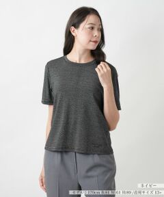 Leilian PLUS HOUSE / レリアンプラスハウス カットソー | 【店舗人気】ラメクルーネックカットソー【ROCHAS Premiere】