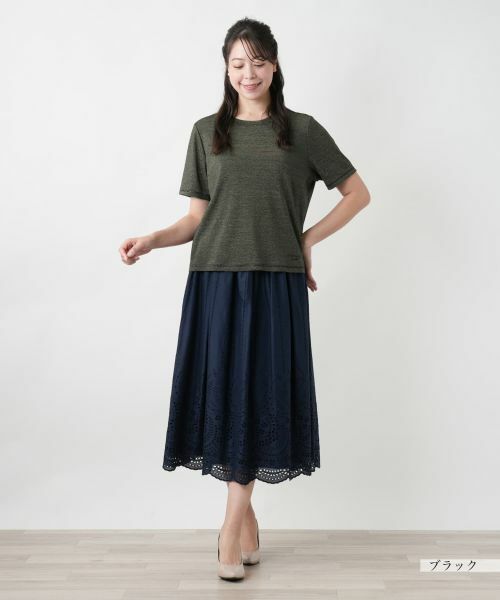 Leilian PLUS HOUSE / レリアンプラスハウス カットソー | 【店舗人気】ラメクルーネックカットソー【ROCHAS Premiere】 | 詳細1