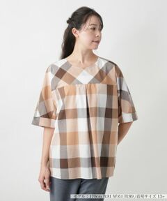 Leilian PLUS HOUSE / レリアンプラスハウス シャツ・ブラウス | 【店舗人気】ブロックチェックブラウス【ROCHAS Premiere】