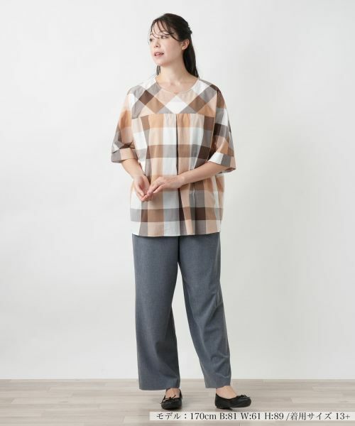 Leilian PLUS HOUSE / レリアンプラスハウス シャツ・ブラウス | 【店舗人気】ブロックチェックブラウス【ROCHAS Premiere】 | 詳細1