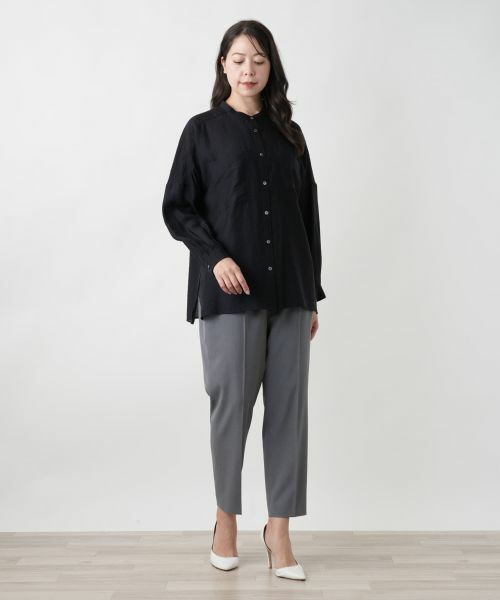 Leilian PLUS HOUSE / レリアンプラスハウス シャツ・ブラウス | 【店舗人気】バンドカラーブラウス【ROCHAS Premiere】 | 詳細1