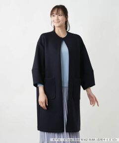 Leilian PLUS HOUSE / レリアンプラスハウス その他アウター | 【店舗人気】ノーカラーロングコ−ト【NEMIKA】