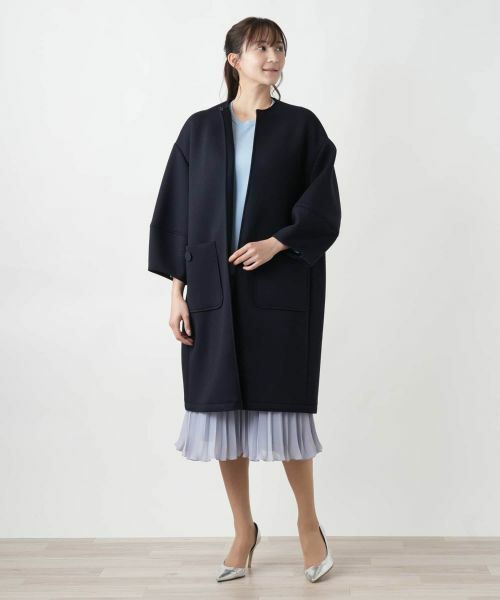 Leilian PLUS HOUSE / レリアンプラスハウス その他アウター | 【店舗人気】ノーカラーロングコ−ト【NEMIKA】 | 詳細1