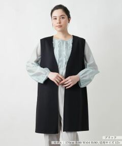 Leilian PLUS HOUSE / レリアンプラスハウス テーラードジャケット | 【店舗人気】前あきロングジレ【NEMIKA】