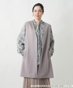 Leilian PLUS HOUSE / レリアンプラスハウス テーラードジャケット | 【店舗人気】前あきロングジレ【NEMIKA】