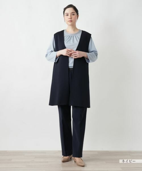 Leilian PLUS HOUSE / レリアンプラスハウス テーラードジャケット | 【店舗人気】前あきロングジレ【NEMIKA】 | 詳細1