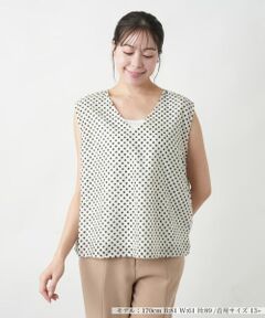 Leilian PLUS HOUSE / レリアンプラスハウス シャツ・ブラウス | 【店舗人気】ドットノースリーブトップス