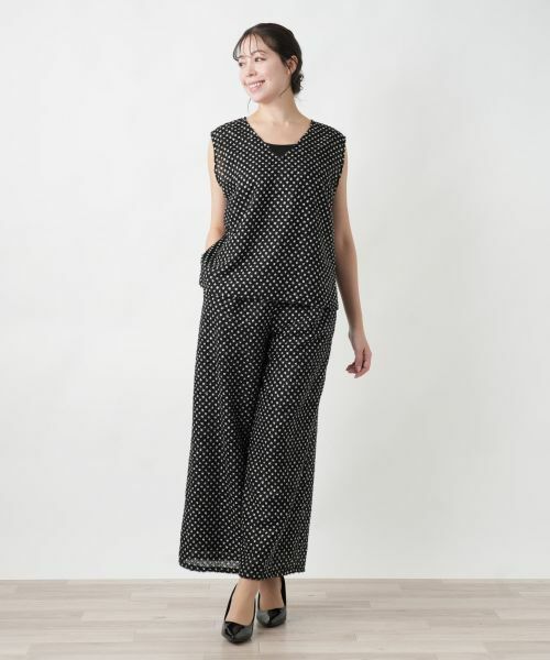 Leilian PLUS HOUSE / レリアンプラスハウス シャツ・ブラウス | 【店舗人気】ドットノースリーブトップス | 詳細1