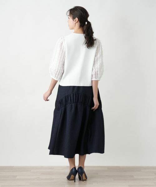 Leilian PLUS HOUSE / レリアンプラスハウス カーディガン・ボレロ | 切替ボリュームスリーブカーディガン【BOURGE】 | 詳細6