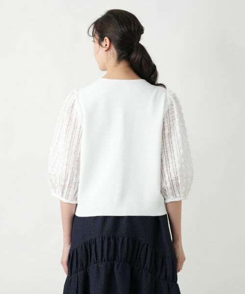 Leilian PLUS HOUSE / レリアンプラスハウス カーディガン・ボレロ | 切替ボリュームスリーブカーディガン【BOURGE】 | 詳細9