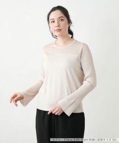 Leilian PLUS HOUSE / レリアンプラスハウス ニット・セーター | 【店舗人気】シアー切替プルオーバー【NEMIKA】