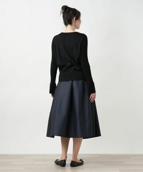 Leilian PLUS HOUSE / レリアンプラスハウス ニット・セーター | 【店舗人気】シアー切替プルオーバー【NEMIKA】 | 詳細12