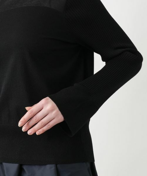 Leilian PLUS HOUSE / レリアンプラスハウス ニット・セーター | 【店舗人気】シアー切替プルオーバー【NEMIKA】 | 詳細19