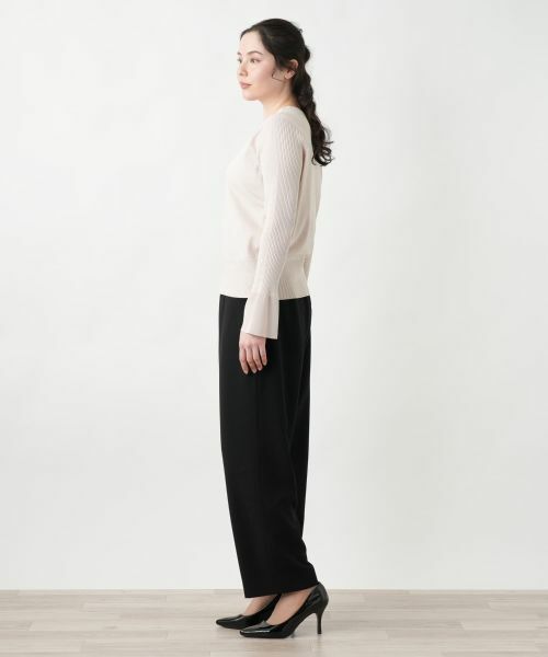 Leilian PLUS HOUSE / レリアンプラスハウス ニット・セーター | 【店舗人気】シアー切替プルオーバー【NEMIKA】 | 詳細2