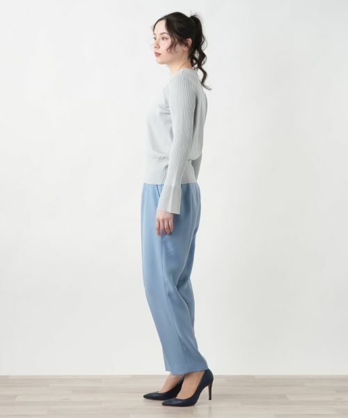 Leilian PLUS HOUSE / レリアンプラスハウス ニット・セーター | 【店舗人気】シアー切替プルオーバー【NEMIKA】 | 詳細8