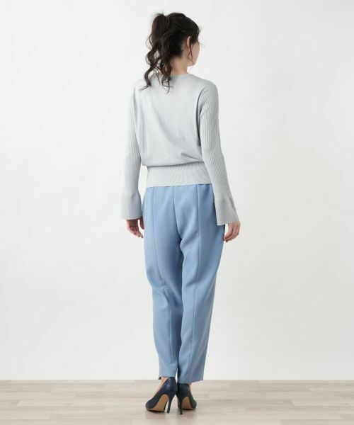 Leilian PLUS HOUSE / レリアンプラスハウス ニット・セーター | 【店舗人気】シアー切替プルオーバー【NEMIKA】 | 詳細9