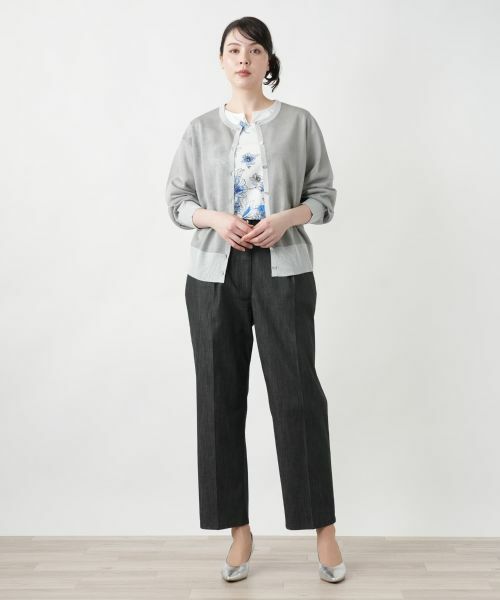 Leilian PLUS HOUSE / レリアンプラスハウス カーディガン・ボレロ | シアーラメニットカーディガン【NEMIKA】 | 詳細1